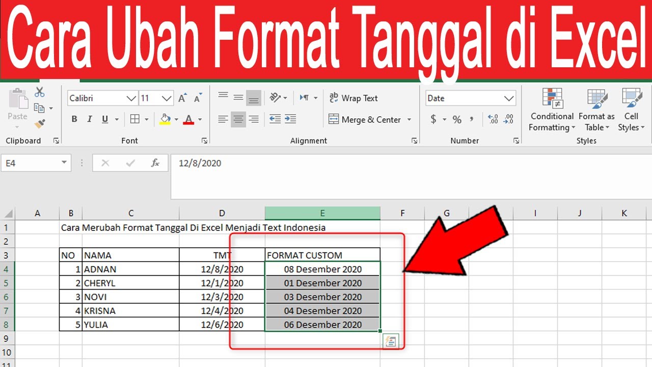 Memformat Angka dan Tanggal di Excel Panduan Lengkap - excelan