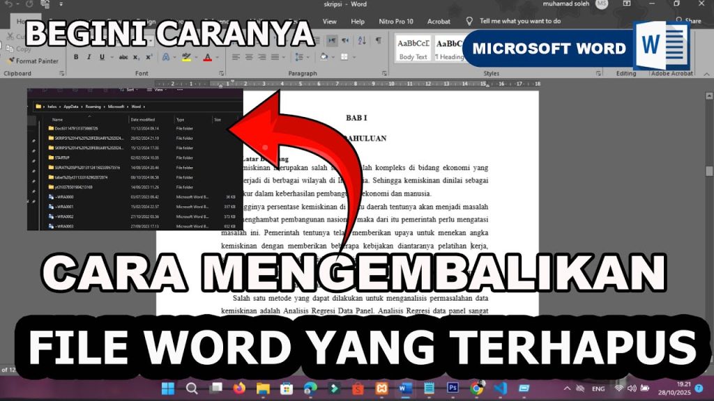 cara mengembalikan file word yang terubah