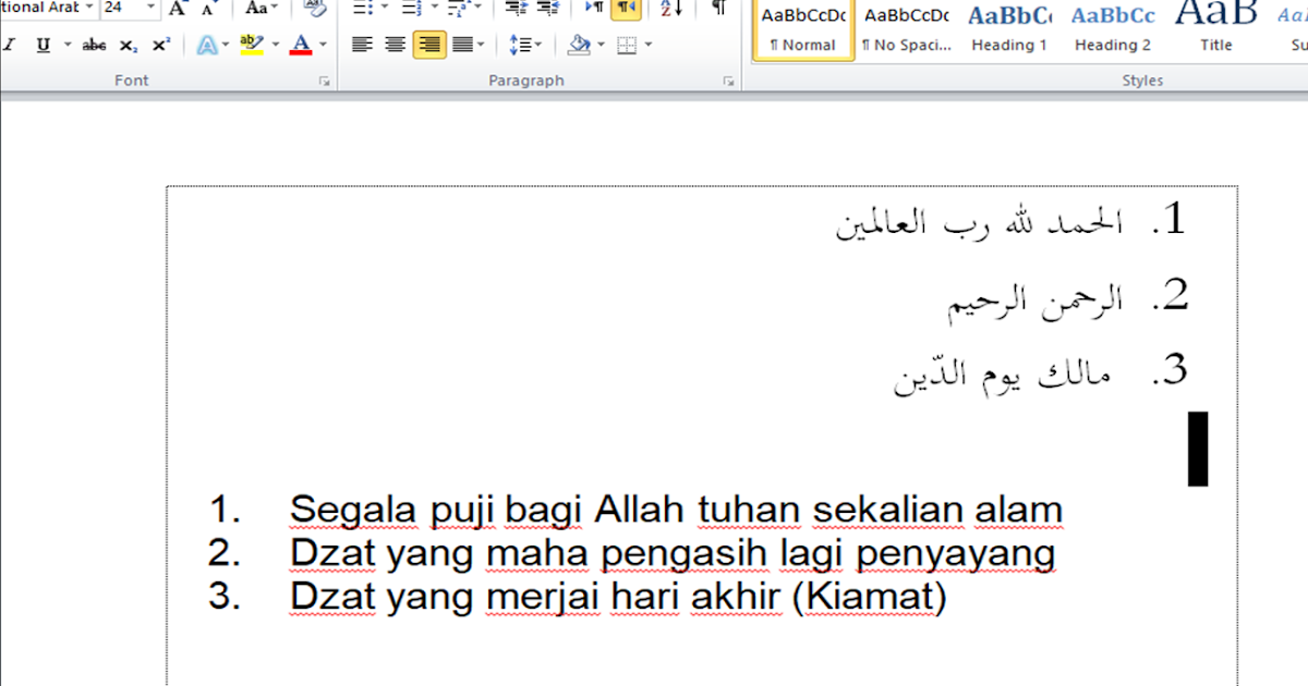 Cara Ubah Angka Latin Menjadi Angka Arab di MS Word Documen - BUNGFEI COM