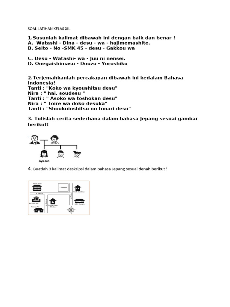 Latihan Bahasa Jepang Kelas XII PDF