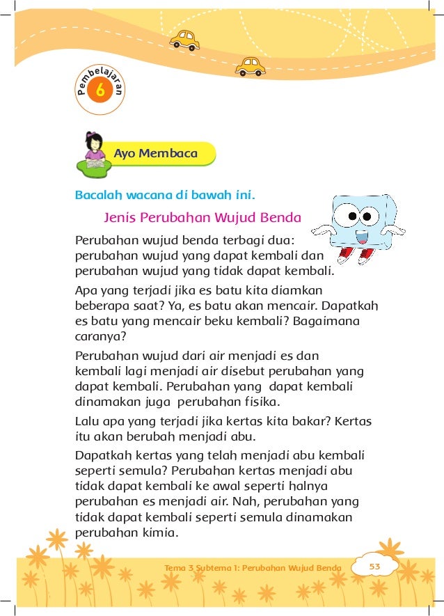 Contoh Soal Perubahan Wujud Benda Kelas 3 Sd Tulisan
