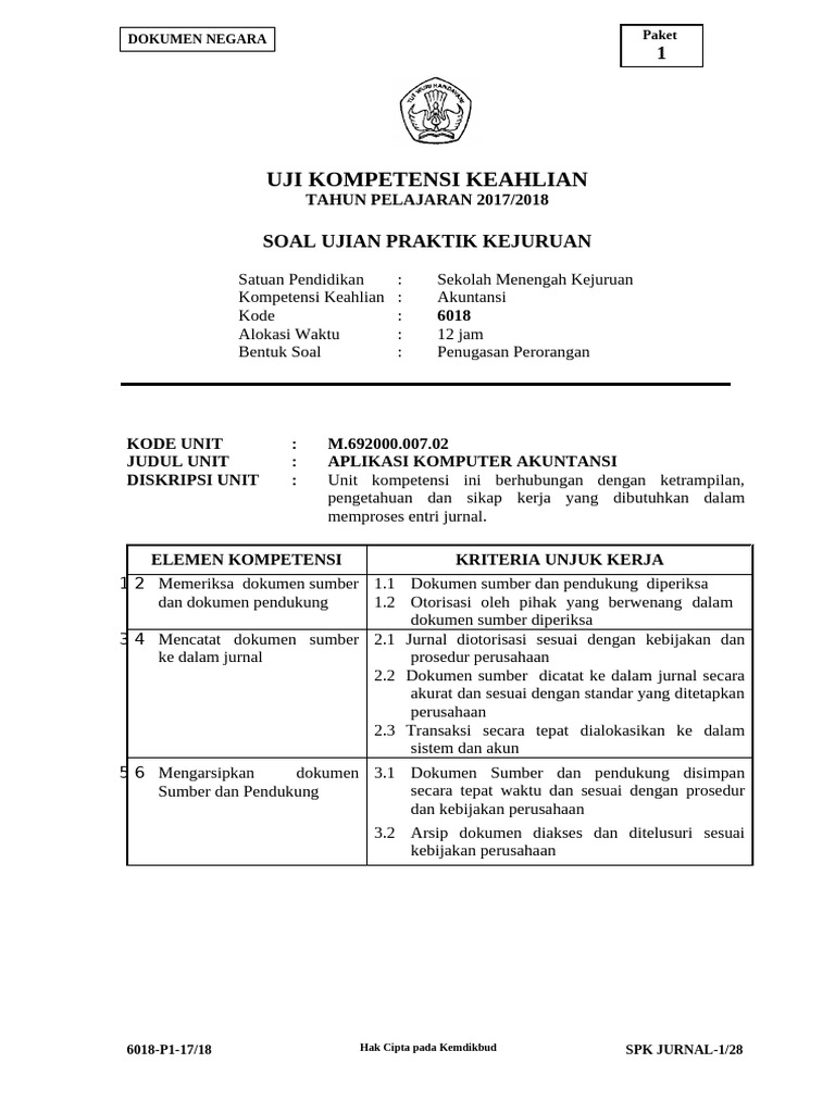 Ujian Praktik Akuntansi SMK 2017 2018 PDF
