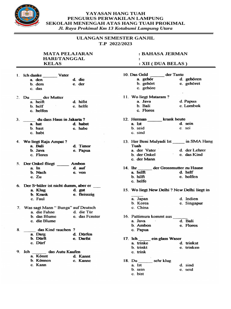 5 Trik Rahasia soal ujian sekolah bahasa jerman kelas 12 dari Panduan Goethe 2026
