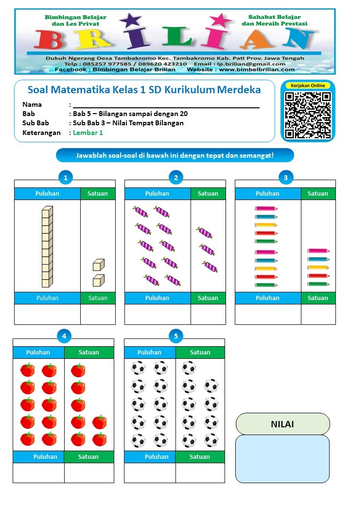 Soal Matematika Kelas 1 Kurikulum Merdeka Kelas 1 Sd Soal Kelas 1 Sd