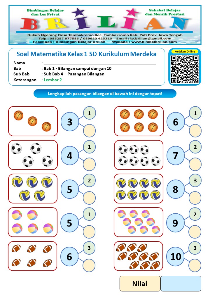 Soal Matematika Kelas 1 Kurikulum Merdeka Kelas 1 Sd Soal Kelas 1 Sd