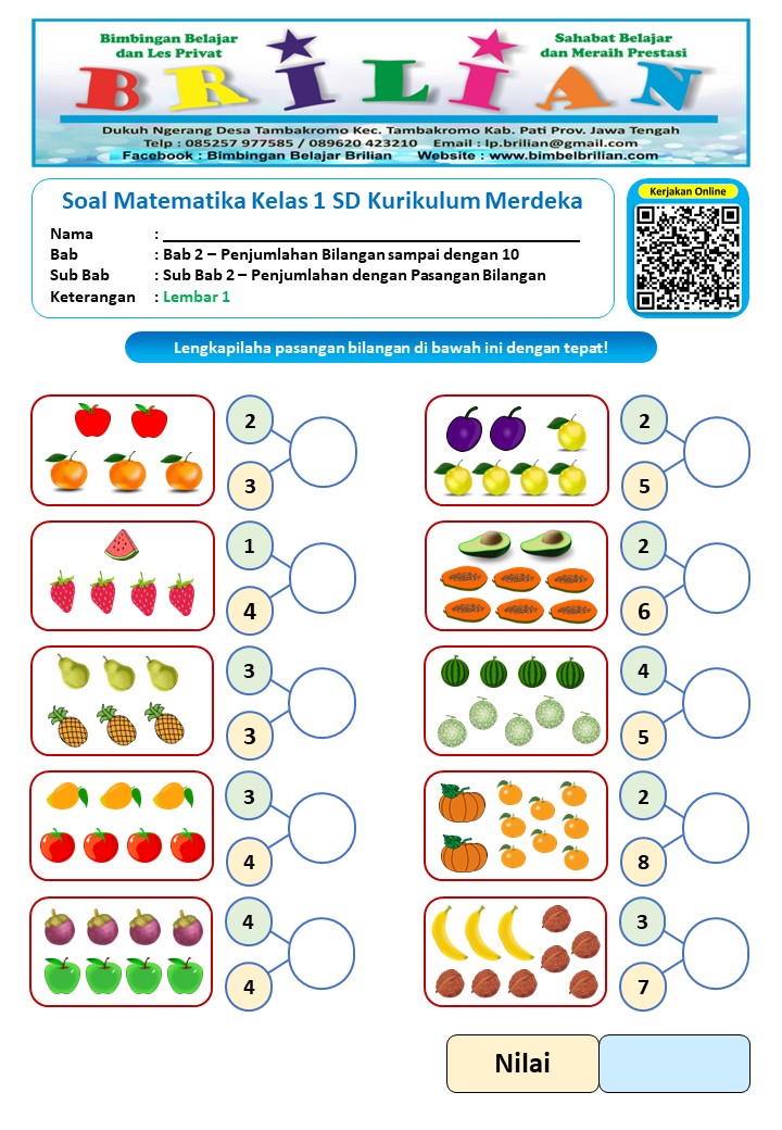 7 Contoh Soal Matematika Kelas 1 SD Tema 1 dan 2 yang Wajib Dikuasai Siswa Sebelum Terlambat