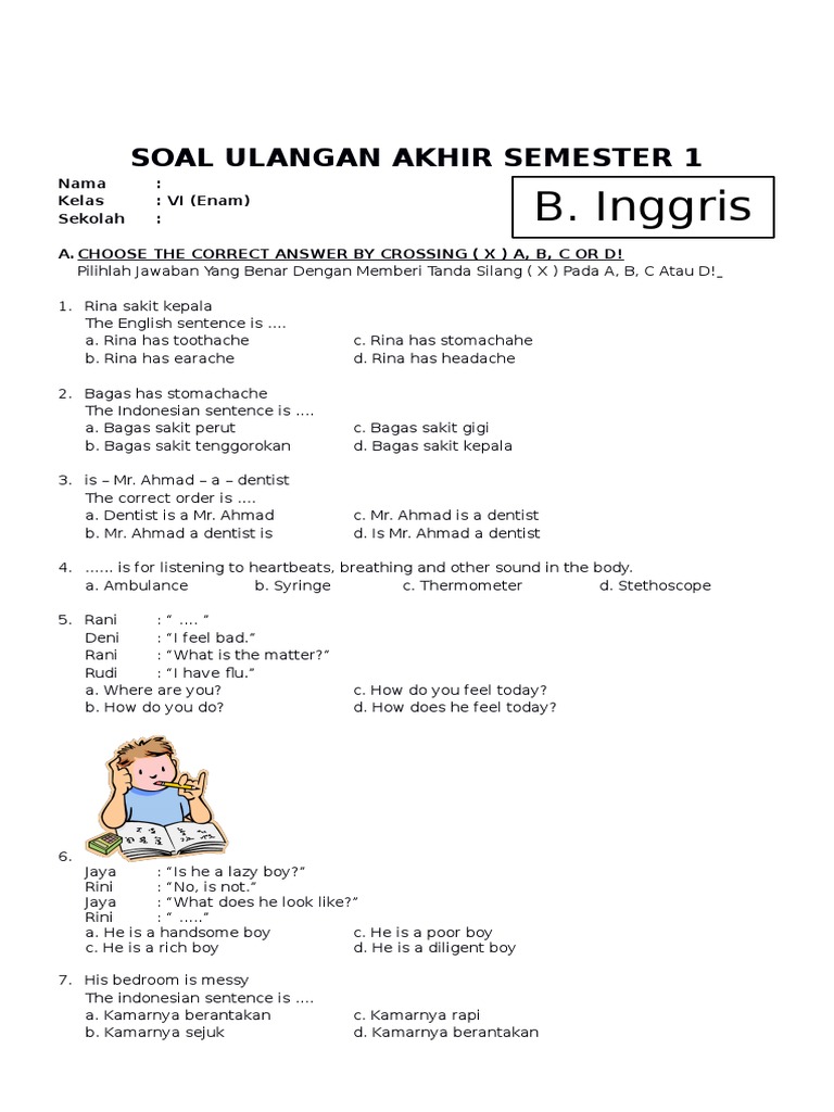 7 Rahasia Contoh Soal UAS 1 Kelas 6 Bahasa Inggris Wajib Diketahui Sebelum Ujian