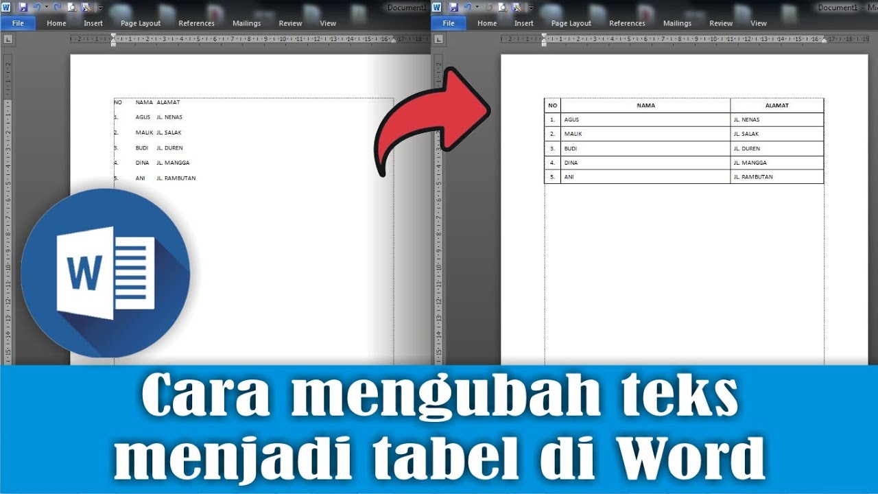 7 Rahasia shortcut keyboard untuk mengubah teks menjadi tabel word yang Wajib Kuasai