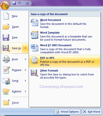 Cara Yayang Cara Merubah Word Menjadi PDF di Microsoft Office 2007