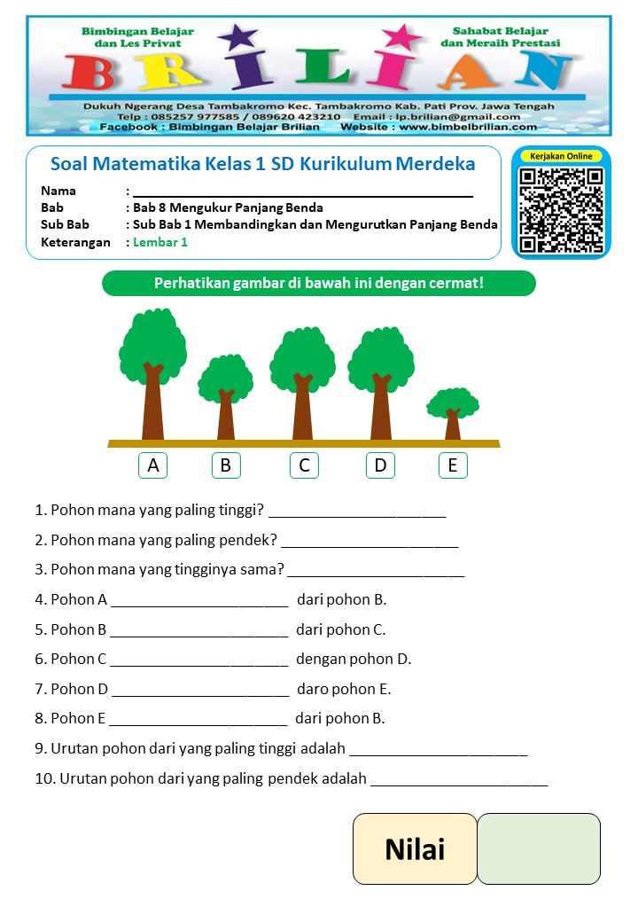 Contoh Soal Matematika Kelas 1 SD Tema 5 yang Jarang Diketahui Orang Tua, Ternyata Ini Kunci Jawaban yang Benar!