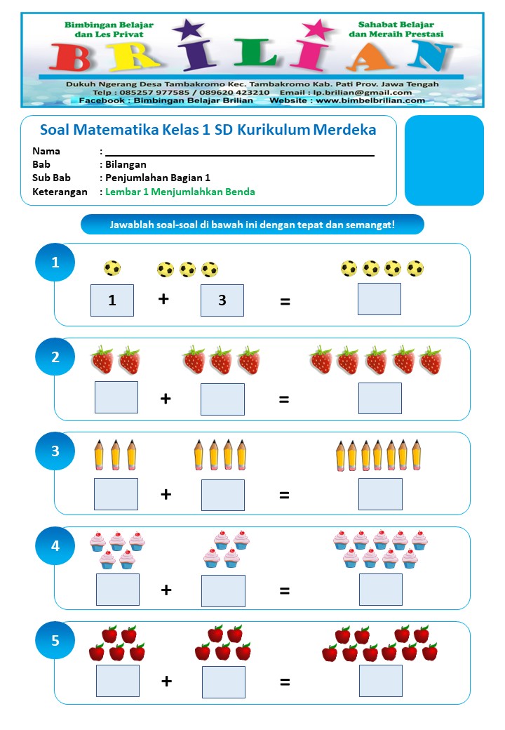 Inilah 7 Contoh Soal Matematika Kelas 1 Tema 4 yang Sering Muncul di Ujian dan Wajib Dikuasai Siswa