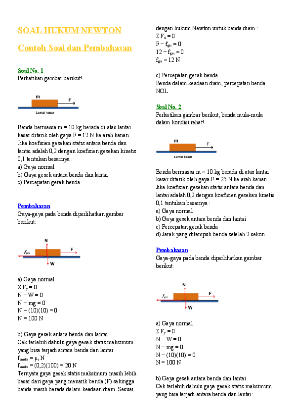 Rahasia Menguasai contoh soal hukum 2 newton kelas 8 dalam 5 Langkah Praktis Sebelum Ujian!