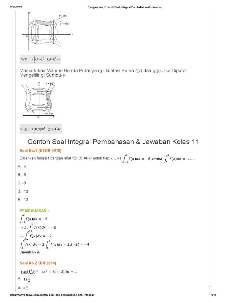 7 Contoh Soal Integral Kelas 11 Semester 2 Terbukti Membantu Siswa Lulus Ujian Sekarang