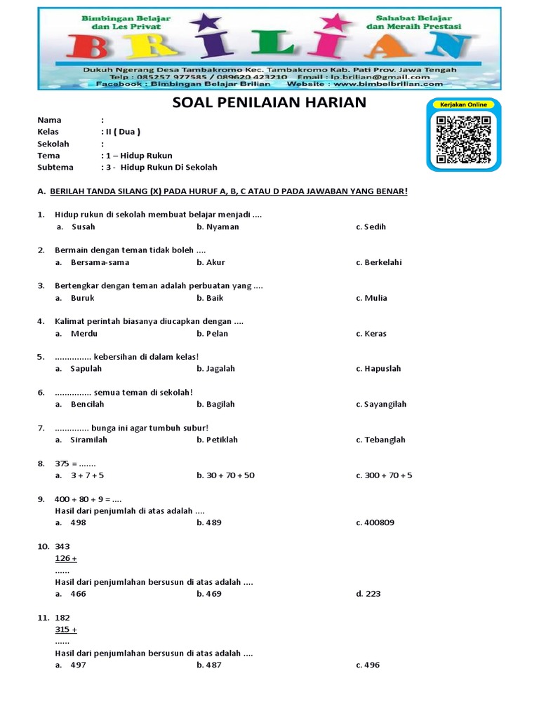 7 Rahasia Contoh Soal HOTS SD kelas 2 tema 1 subtema 3 yang Wajib Diketahui Sebelum 2026
