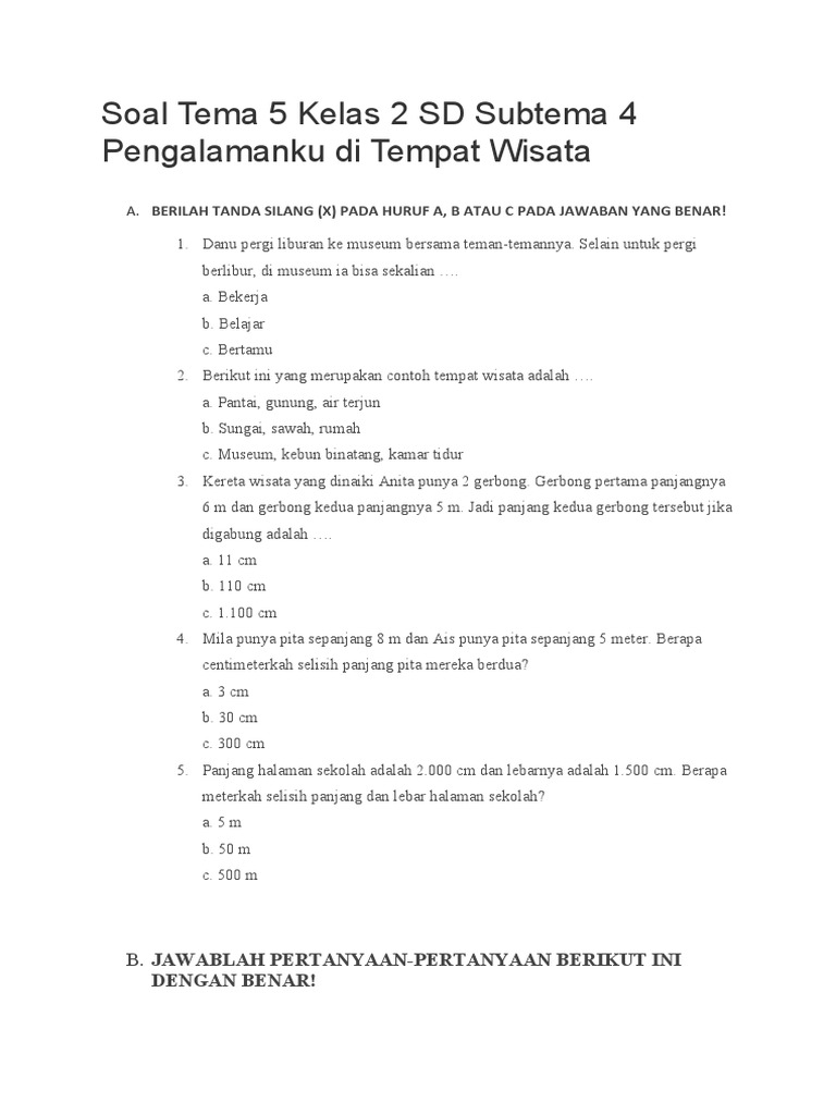 Rahasia Skor Sempurna Kerjakan soal tema 5 sube tema 4 kelas 2 Agar Juara Seperti Indonesia
