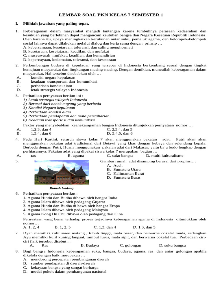 Wajib Tahu! Bocoran Latihan Soal UAS PKN Kelas 7 Semester 1 PDF Agar Nilai Sempurna