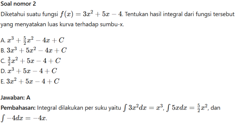 Wajib Tahu Contoh Soal Integral Kelas 2 SMA Dengan Pembahasannya Agar Lolos Ujian